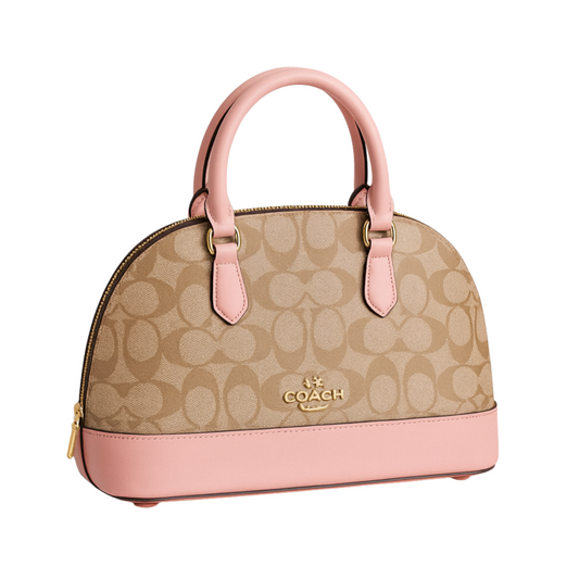 Coch Mini Bennett Satchel in Signature Canvas – Rose Blush