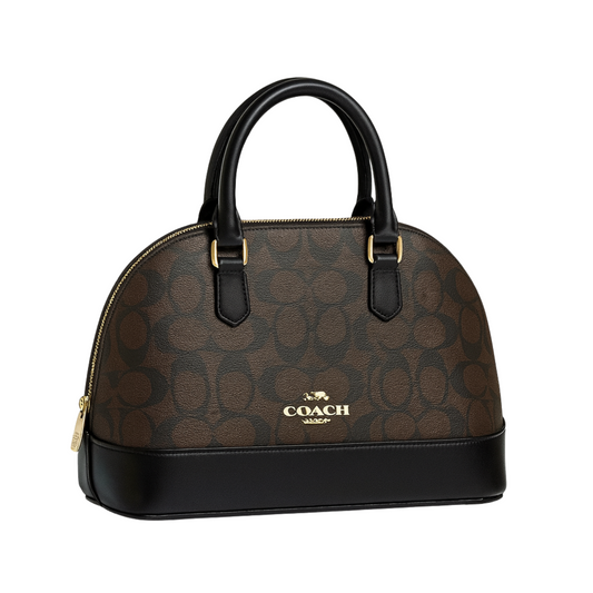 Coch Mini Bennett Satchel in Signature Canvas – Cocoa Mocha
