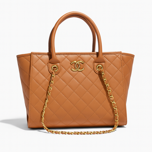 Chanel 90s Caviar Quilted Tote – Caramel Brown