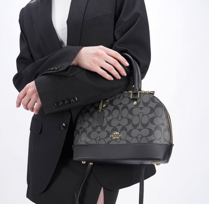 Coch Mini Bennett Satchel in Signature Canvas – Noir Black