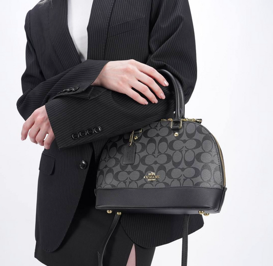 Coch Mini Bennett Satchel in Signature Canvas – Noir Black