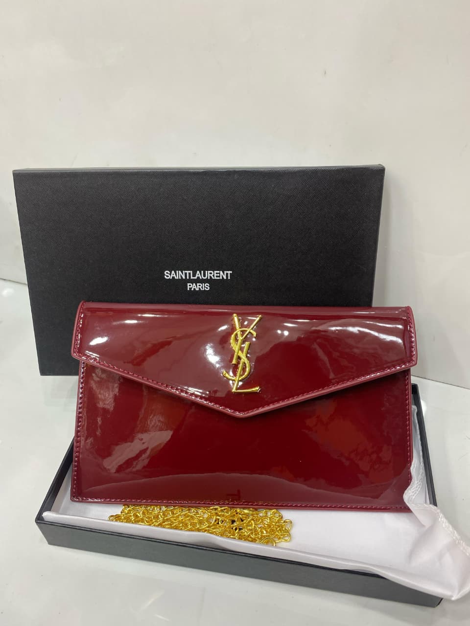 YS-L  UPTOWN POUCH Burgundy Glow