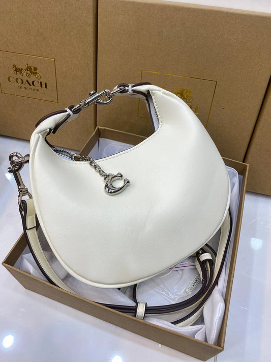 C0-ACH Jonie Crescent Crossbody - Soft Ivory White (AZ)