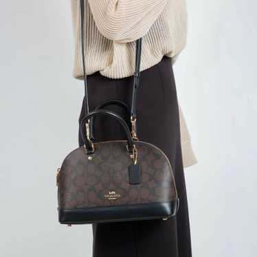 Coch Mini Bennett Satchel in Signature Canvas – Cocoa Mocha