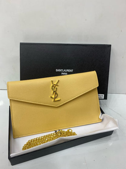 YS-L  UPTOWN POUCH Yellow/Beige