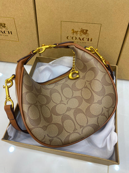 C0-ACH Jonie Crescent Crossbody - Classic Monogram Tan (AZ)